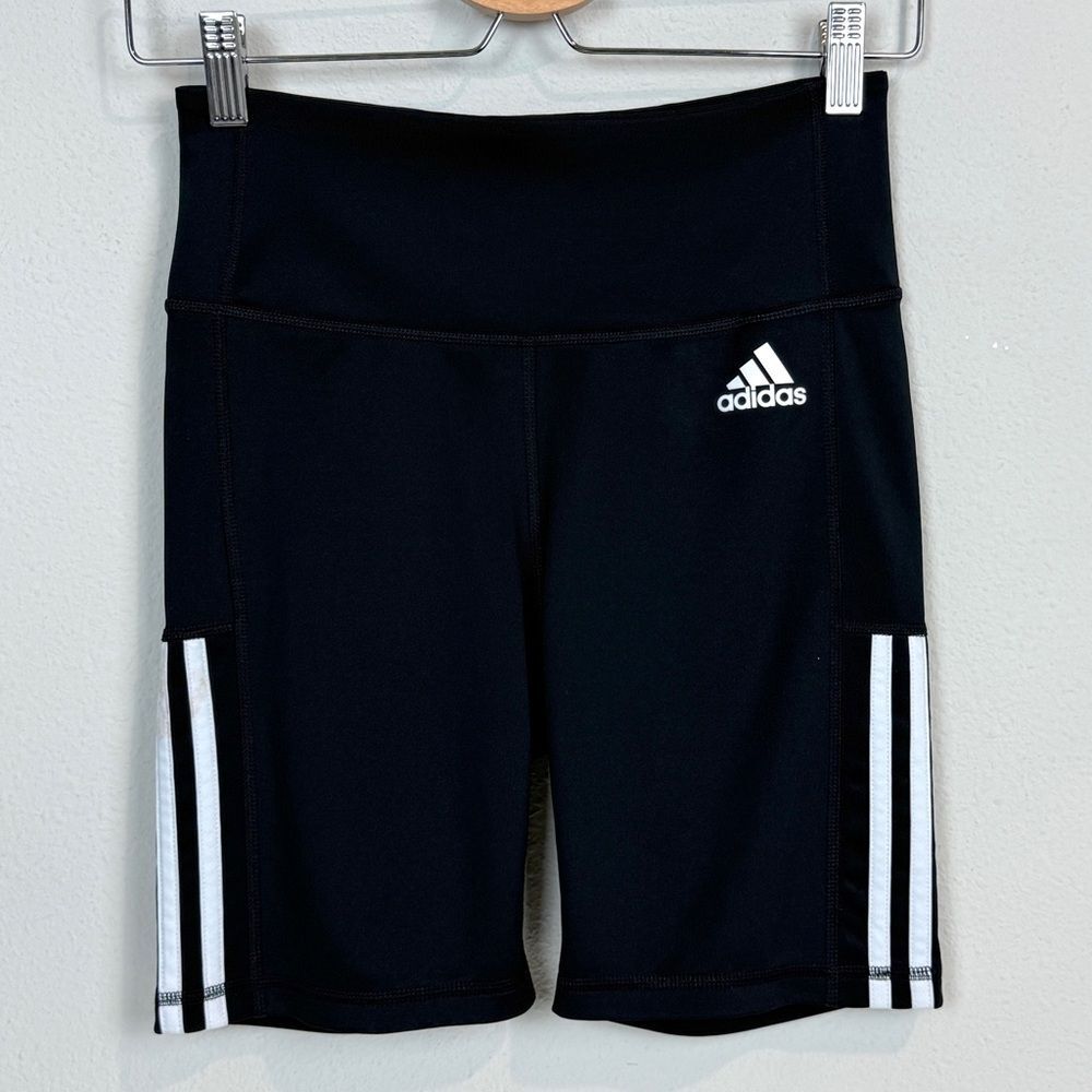 Adidas Primegreen Aeroready Black 3 Stripes Short Leggings S